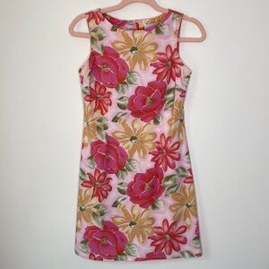 Vintage Niki-Lee Dress Size 5 Sleeveless Floral Pink
